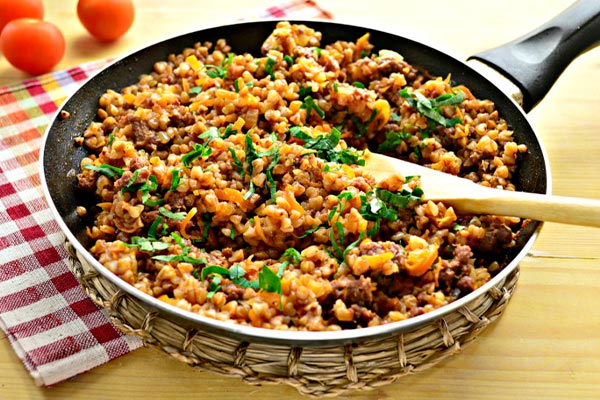 Гречка по-купечески с фаршем